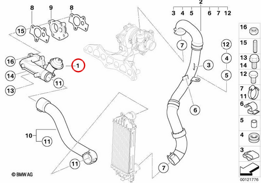 OEM Chokeventilrohr 11617790864 für MINI R50 One D (03/2003 - 11/2006). Originaler MINI.