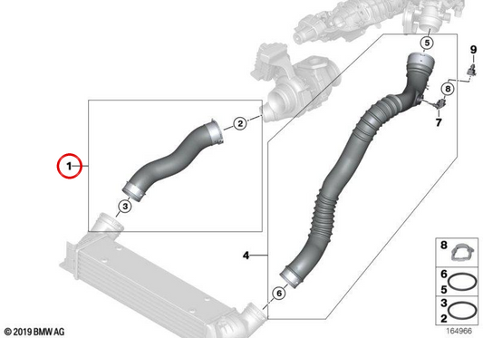 Condotto aereo di ammissione OEM 11617797480 per BMW E81, E82, E87. BMW originale.