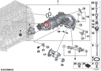 Tornillo de fijación M6x76 OEM 11617801439 para BMW E81, E82, E87, E88, E90, E91, E92, E93, E60, E61, E84, E83. Original BMW.