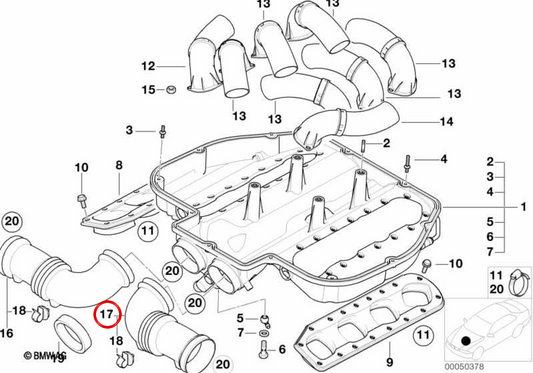 OEM Left d'admission gauche 11617830746 pour BMW E52. BMW d'origine.