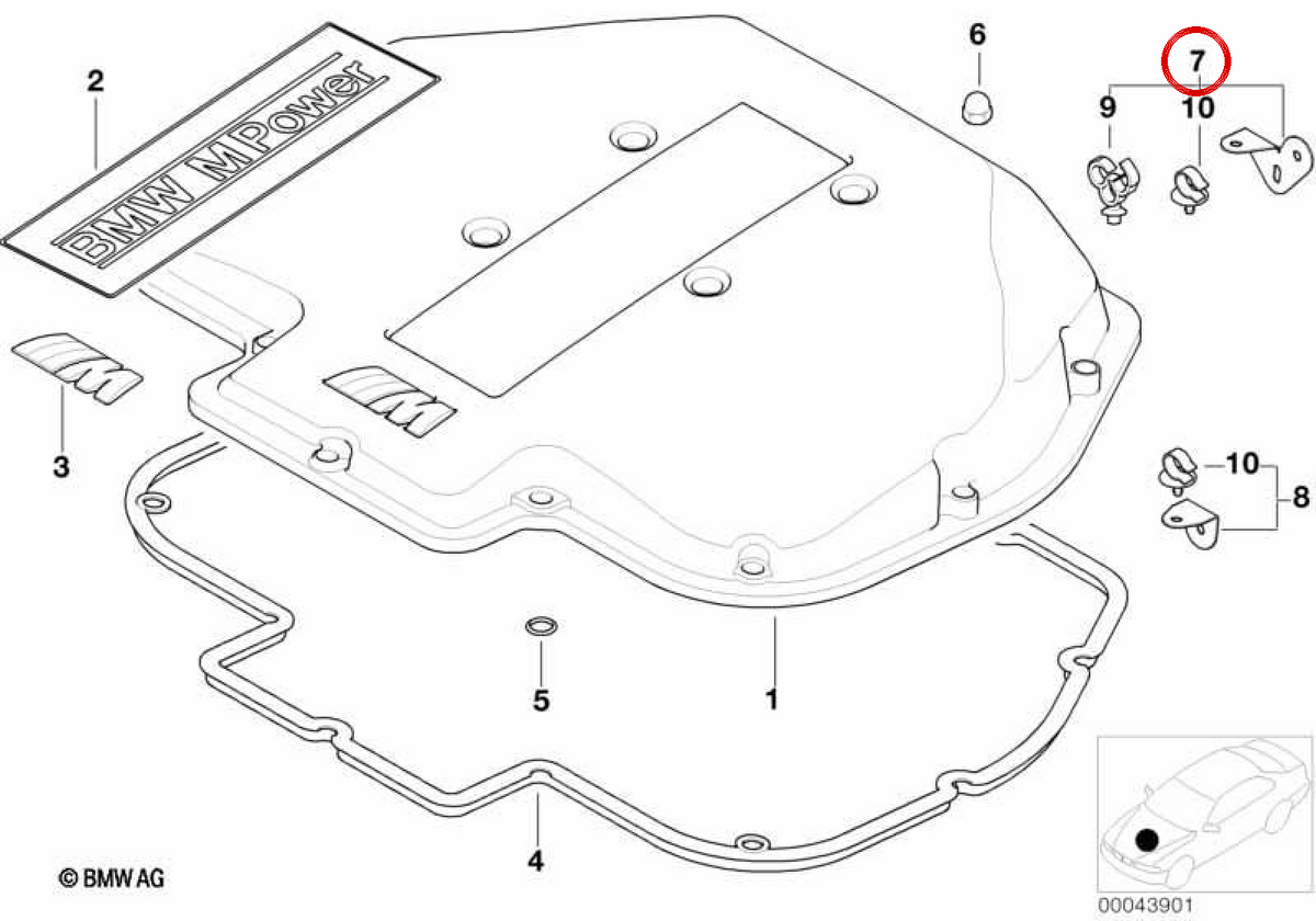 Supporto di fissaggio OEM 11617831249 per BMW E39, E52. BMW originale.