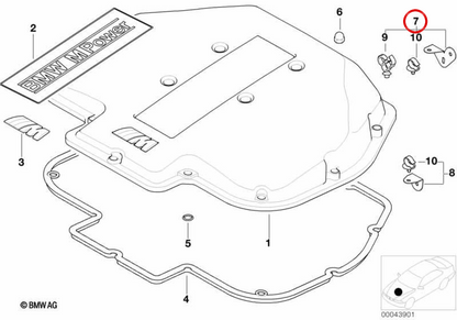 Supporto di fissaggio OEM 11617831249 per BMW E39, E52. BMW originale.