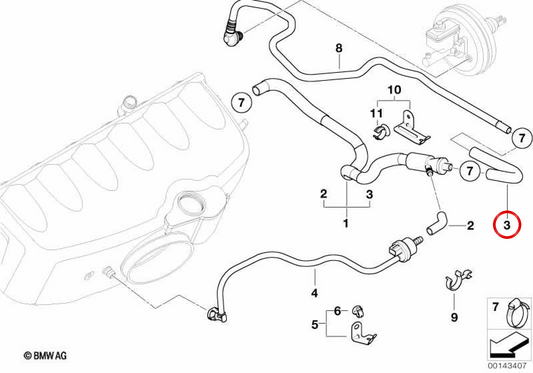 OEM -Eintrittshülle 11617831456 für BMW E46, E83, E85, E86. Original BMW.