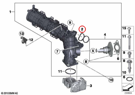 Junta de perfil OEM 11618507332 para MINI R56 LCI, Clubman R55 LCI, Cabrio R57 LCI, Coupe R58, Roadster R59, Countryman R60, Paceman R61. MINI originais.