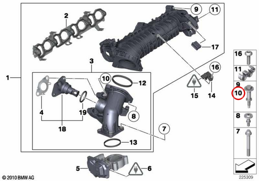 Elemento de fijación OEM 11618508643 para BMW F20, F21, F22, E90, E91, E92, E93, F30, F31, F34, F32, F33, F36, F07, F10, F11, F02, E84, F25, F15 y MINI R55, R56, R57, R58, R59, R60, R61. BMW et mini d'origine.