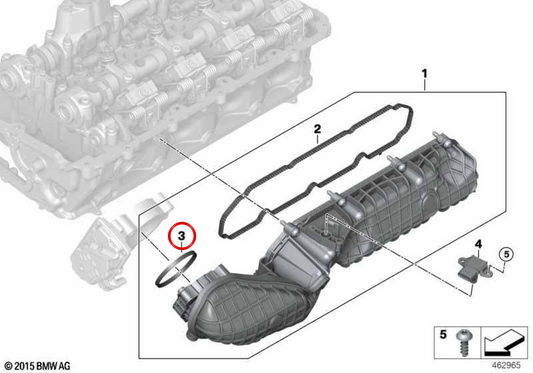Junta do corpo do acelerador OEM 11618639597 para BMW F90, G30, G31, G90, G11, G12, G70, F91, F92, F93, G14, G15, G16, G05, F95, G06, F96, G07, G09. BMW genuíno.
