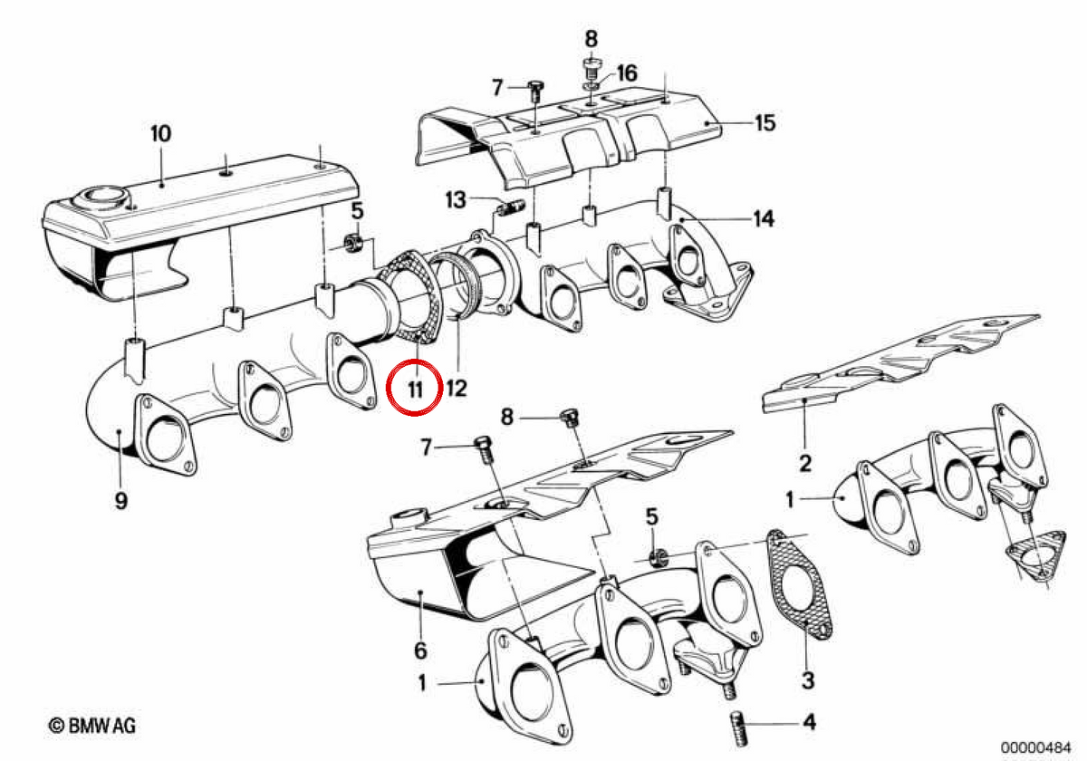 OEM -Eintrittsflansch 11621251423 für BMW E12, E28, E24, E23. Original BMW.