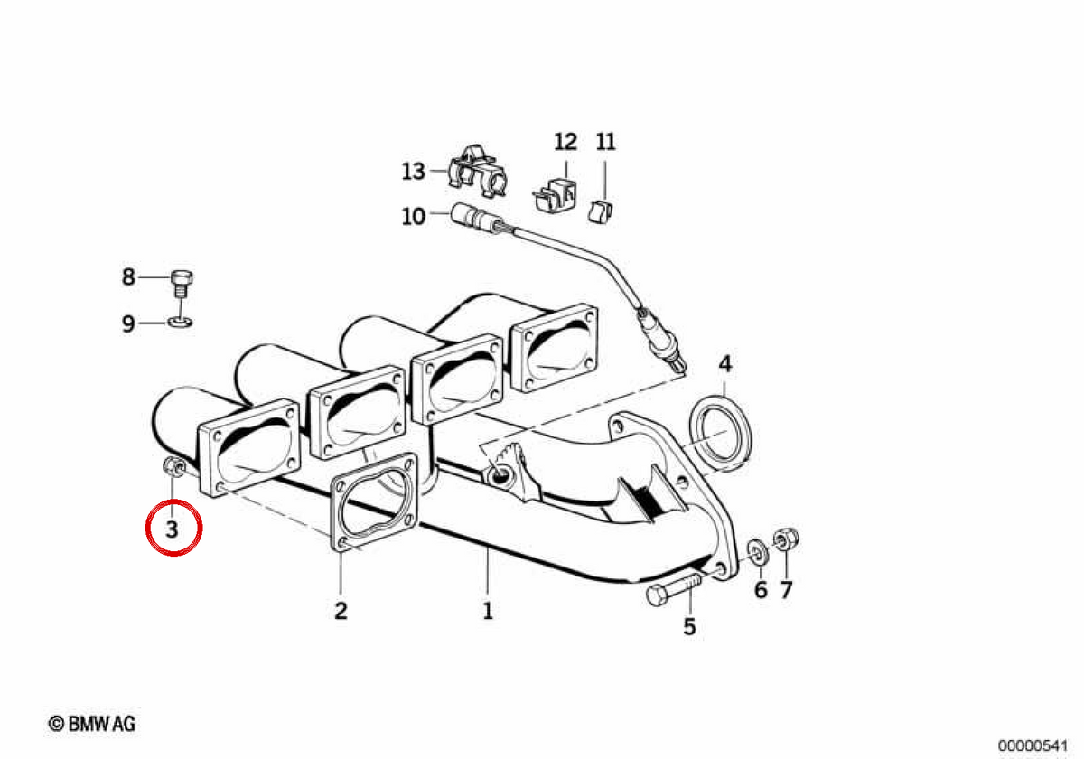 OEM hexagonale Nuss 11621304755 für BMW E30, E28, E34, E24. Original BMW.