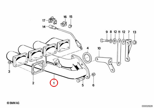 OEM Escape Collector 11621308805 per BMW E30. BMW originale.