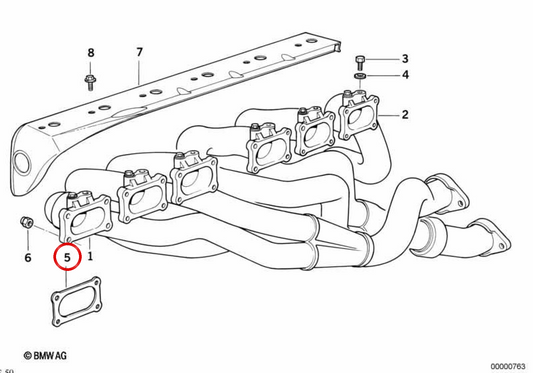 Junta sin amianto OEM 11621317631 para BMW E36. Original BMW.