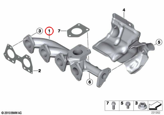 Exhaust manifold with EGR OEM 11628574791 for MINI Countryman R60 and Paceman R61 Cooper D, Cooper SD and ALL4 diesel. Original MINI