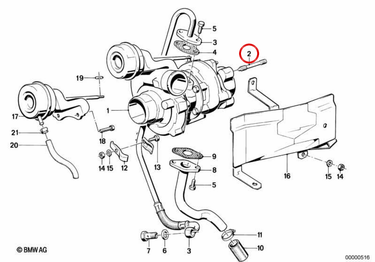 OM Escape Collector Asparage 11651284193 per BMW E30, E28, E34. BMW originale.