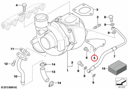 OEM Escape Support 11652248056 per BMW E46, E39, E60, E61, E38, E65, E83, E53. BMW originale.