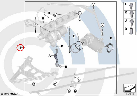 OEM Turbocompressor -Assembler -Kit 11652467387 für BMW F20, F21, F30, F31, F34, F35. Original BMW.