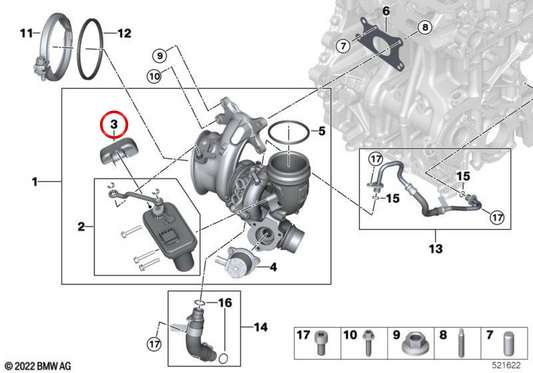 Escudo térmico do regulador de válvula OEM 11655A40F70 para BMW F70, U06, U11, U12, U10, F65, F66, U25. BMW genuíno.