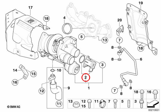 Elettrovalvola turbocompressore OEM 11657593273 per MINI R55 Clubman, R56, R57 Cabrio, R58 Coupé, R59 Roadster, R60 Countryman e R61 Paceman. MINI originale