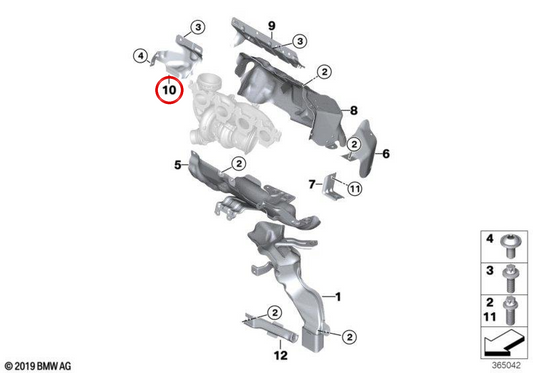 SHADPE THE THERMAL PROTECTOR OEM 11657626141 for BMW F20, F21, F22, F23, F45, F46, F30, F31, F34, F32, F33, F36, G11, G12, F48, F39, G02, F55, F56, F57, F54, F54, F60. Original BMW.