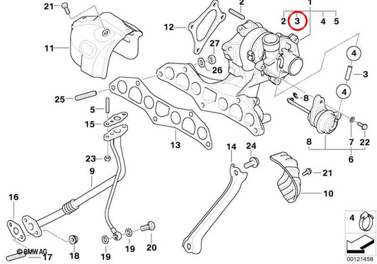 Tubo aspirazione OEM 11657791077 per MINI R50 One D. MINI originale.