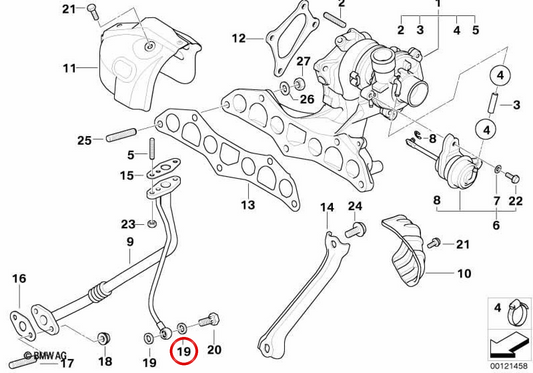 Anello di tenuta OEM 11657791092 per MINI One D (R50) 03/2003-07/2006 con motore W17 e cambio manuale. MINI originale.