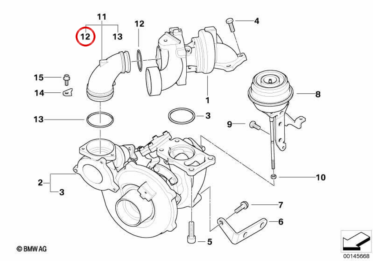O -MD Board 11657795047 per BMW E90, E91, E92, E60, E61, E63, E64, E83, E70, E71. Compatibile con l'ammissione e i sistemi turbo. BMW originale.