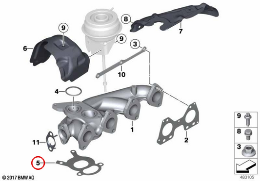 OEM Metal Board 11657823224 per BMW F20, F21, F22, F30, F31, F34, F32, F33, F10, F11, E84, F15. BMW originale.