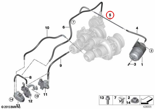 Tube à vide OEM 11657848349 pour BMW F85, F86. BMW d'origine.