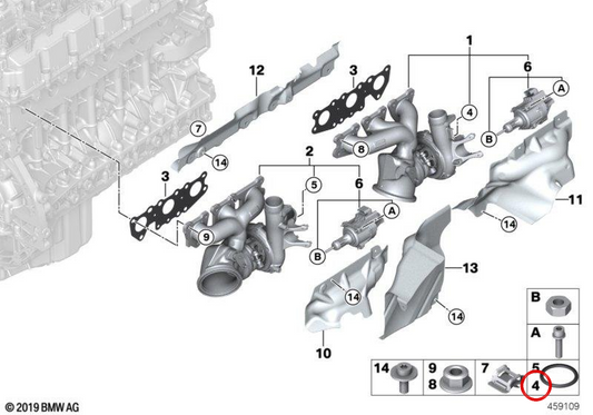 JOINT (joint torique) OEM 11657850066 pour BMW F87, F80, F82, F83. BMW d'origine.