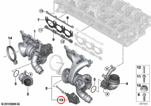 Waspasgate OEM Ventil Actador 11658469143 für BMW G87, G20, G21, G80, G81, G26, G82, G83, F97, F98. Original BMW.