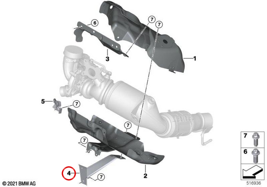 Suporte OEM 11658489636 para BMW F70, U06, U11, U12, U10, F65, F66, U25. BMW genuíno.