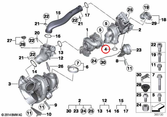 OEM Spacer 11658509943 für BMW F10, F11, F01, F02, E70, F15, E71, F16. Original BMW.