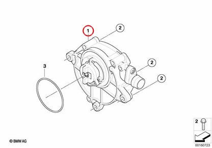 Bomba de vacío OEM 11667547024 para BMW E81, E82, E87, E88, E90, E91, E92, E93, E60, E61. Original BMW.