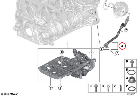 Conducto de depresión OEM 11667797654 para BMW E81, E87, E82, E88, E90, E91, E92, E93, E60, E61, X1, X3... y más. Original BMW.
