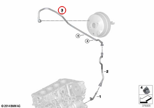 Tubería de vacío OEM 11668578620 para BMW F15. Original BMW.