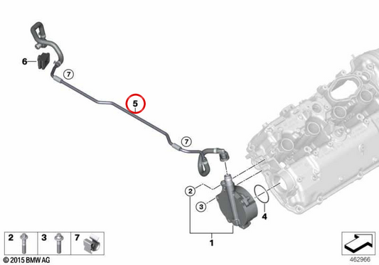 PIBO DI VUOUM OEM 11668602031 per BMW F90, G30, G31, G11, G12. BMW originale.