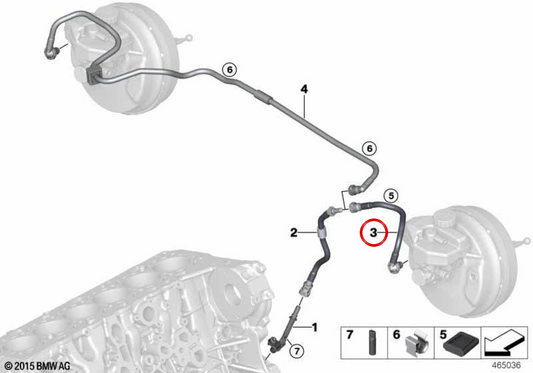 OEM VUOUM Tubo 11668664526 per BMW G42, G20, G21, G28, G22, G23, G26, G38, G08, G29. BMW originale.