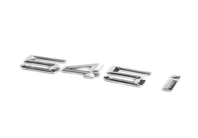 Emblem "545i" OEM 51147111711 for BMW E60 and E61 545i (2003–2005 models). Original BMW.