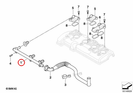 Original BMW Motorrad Sekundärluftrohr OEM 11717672790 für BMW K1200 S, K1300 S, K1200 R, K1200 R Sport, K1300 R, K1200 GT und K1300 GT Motorräder.