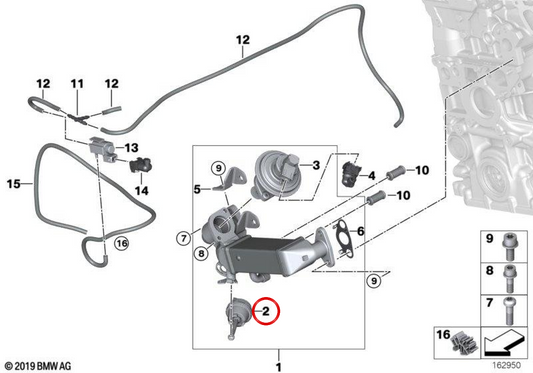 Turbo -Druckventil OEM 11717803615 für BMW E81, E82, E87, E88, E90, E91, E92, E93, E60, E61, F07, F10, F11, F01, F02, E84, E83, E70, E71. Original BMW.