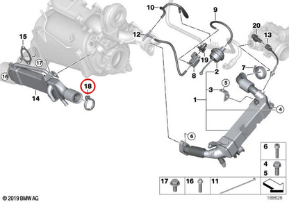 Morsetto OEM 11717808144 per BMW E70, E71. BMW originale.