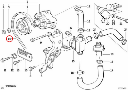OM Trapezoidal Correa 11721315181 per BMW E34. BMW originale.