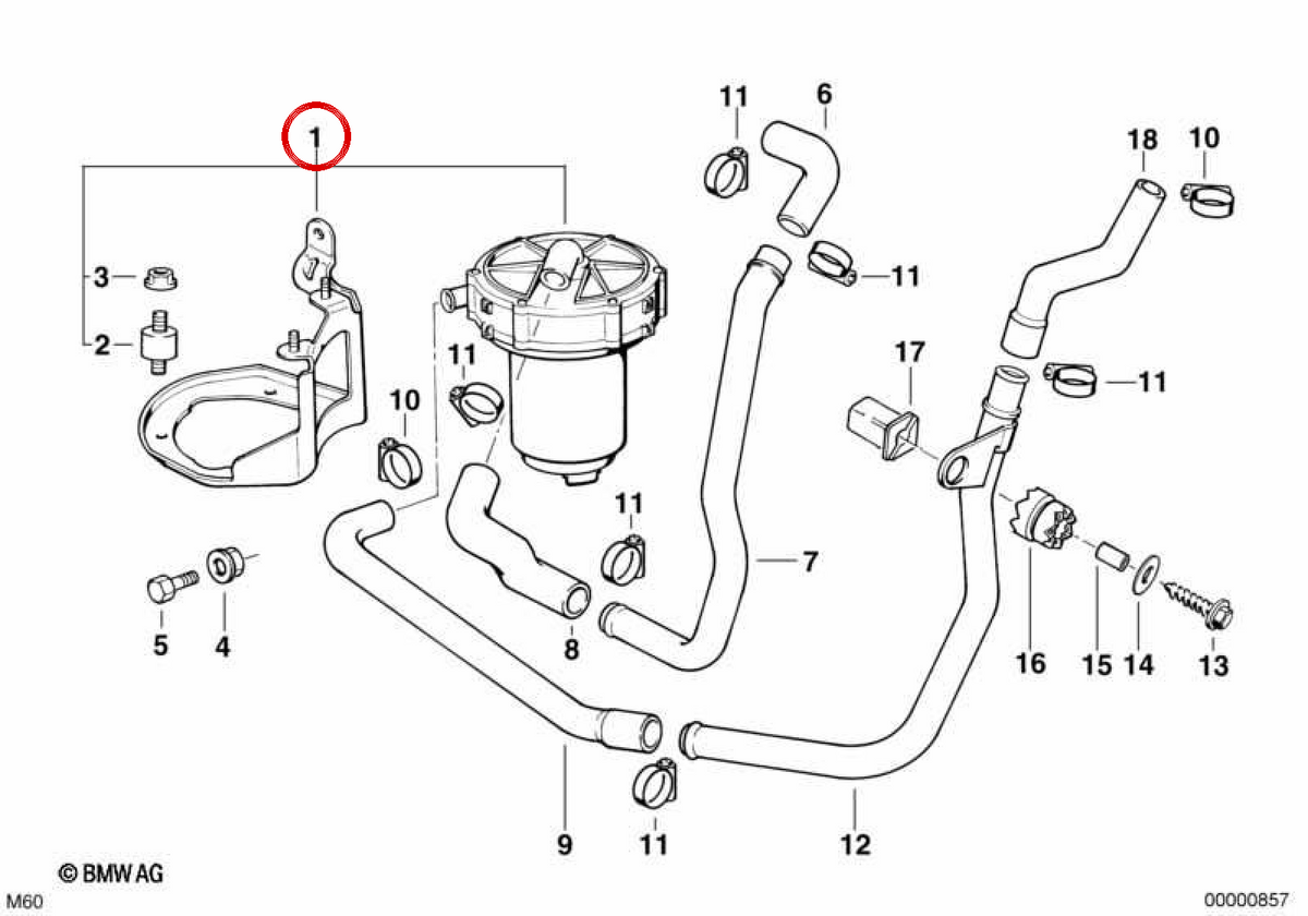 Pompa dell'aria secondaria OEM 11721745172 per BMW E38. BMW originale.