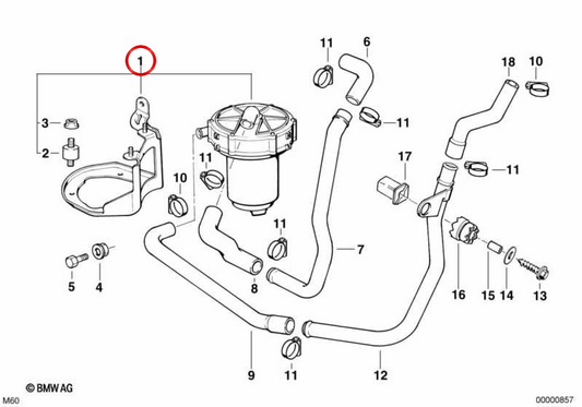 Bomba de aire secundaria OEM 11721745172 para BMW E38. Original BMW.