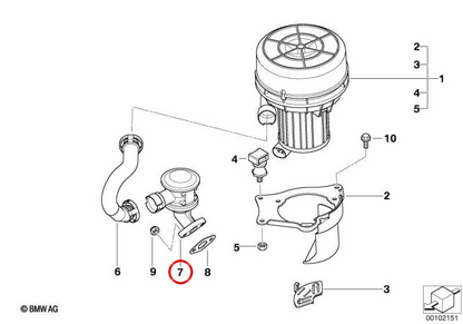 Valve de rétention OEM 11727553067 pour BMW E60, E61, E65, E66, E53, E85. BMW d'origine.