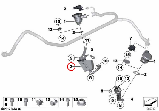 Tubo de ar OEM 11727577781 para BMW F01, F02. BMW genuíno.