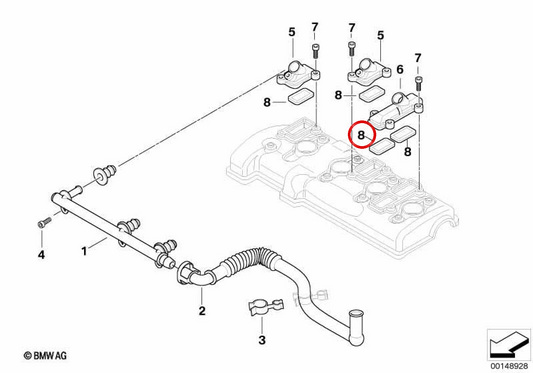 Valvola dell'aria secondaria OEM 11737672759 per moto BMW K1200S, K1300R, K1600GT, F800GS... e altro ancora. BMW Motorrad originale.