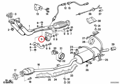 OEM -Katalysatorunterstützung 11761716390 für BMW E30, E28, E34, E24, E23. Original BMW.