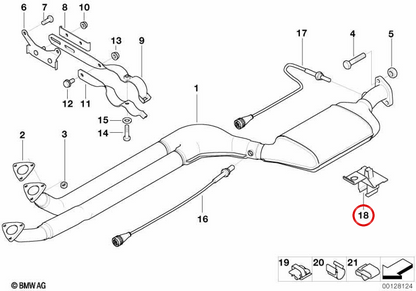 Lambda OEM 11781432740 Supporto della sonda per BMW E36 e Z3. BMW originale.