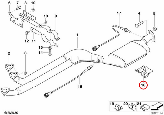 Suporte de sonda lambda OEM 11781432740 para BMW E36 e Z3. BMW genuíno.