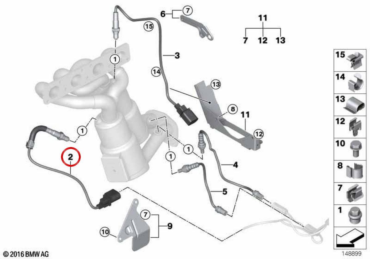Sonda lambda OEM 11787530282 para BMW E87, E90, E91. Original BMW.