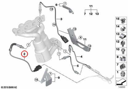 Sonda lambda OEM 11787530282 para BMW E87, E90, E91. Original BMW.